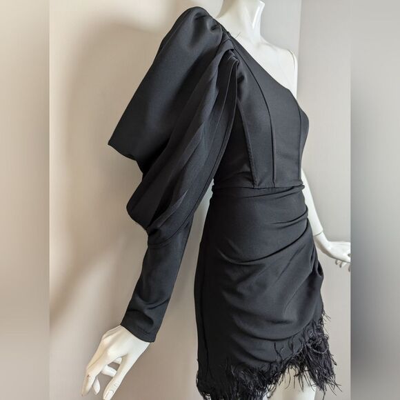 Club L London Black One-Shoulder Mini Dress - Picture 9 of 13